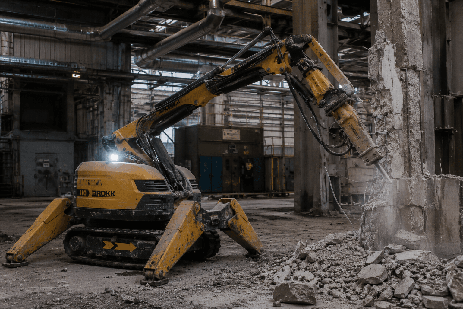 Демонтажный робот Brokk — вид сбоку